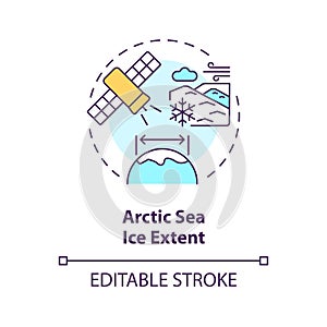 2D thin linear icon arctic sea ice extent concept