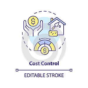 2D thin linear icon cost control concept
