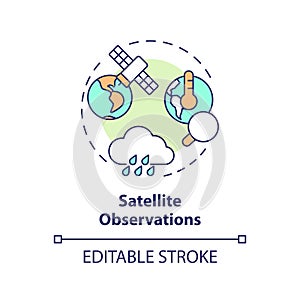 2D thin linear icon satellite observations concept