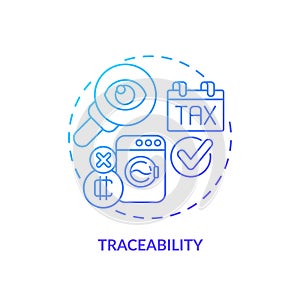 2D traceability line icon concept