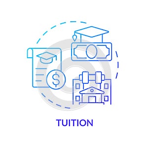 2D tuition gradient thin line icon concept