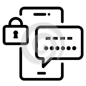 2fa, Two-factor authentication, Otp, One-time password, Online security on the Internet, Vector illustration, Editable stroke