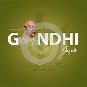 2nd October Happy gandhi jayanti. indian Freedom Fighter Mahatma Gandhi he is known as Bapu. abstract vector illustration design