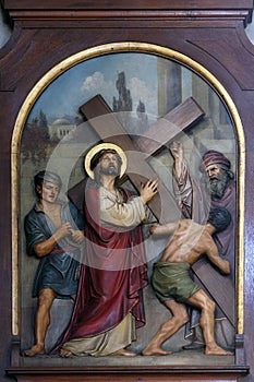 2nd Stations of the Cross, Jesus is given his cross