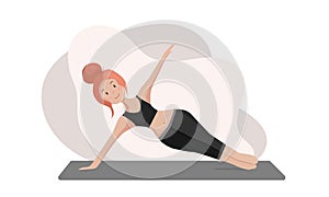 2vYoung woman doing yoga. Healthy lifestyle. Vector illustration.