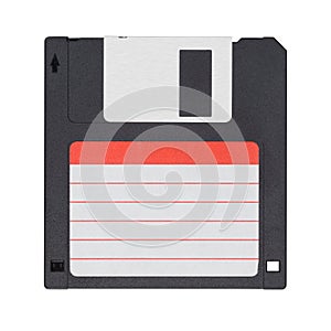 A 3.5-inch floppy disk or diskette isolated on white