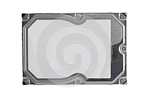 3.5 inch swivel plate internal hard disk drive for desktop computer on white background.top view,flat lay,top down