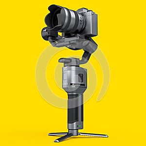 3-axis gimbal stabilization system with nonexistent mirrorless camera isolated