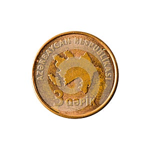 3 azerbaijani qepik coin reverse