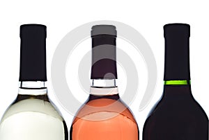 3 backlit wine bottles