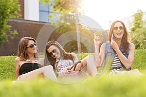 3 Beautiful woman feels good in the grass