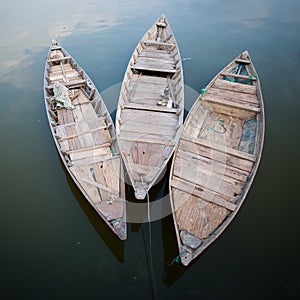 3  boats floating on calm river