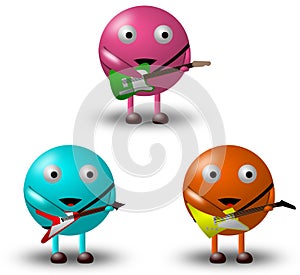 3 Cartoon Characters With Guitars -2/2