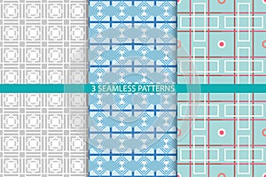 3 Collection Geometric Seamless Pattern