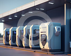 3 d illustration. car charging station. 3 d illustration. high speed car station.