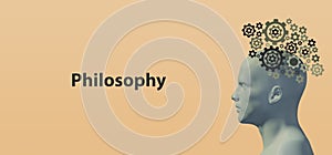 3 d render, concept philosophy of man, psychology of reflection