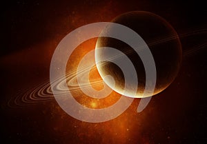 3 d rendering: Image of Planet with rings