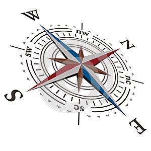 3 D Vector wind rose compass