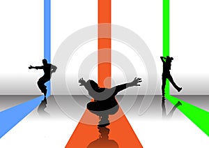 3 dancers illustration