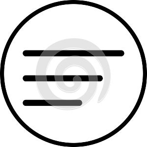 3 dashes in a circle with a black edge