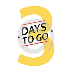 3 days to go last countdown icon.