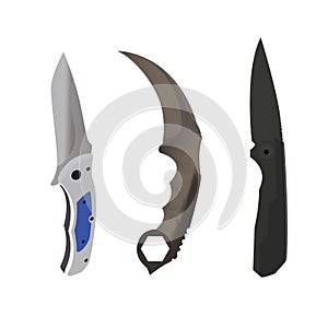 3 deterrents dangers knife vector.