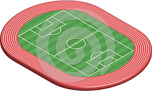 3 dimensional football field pitch