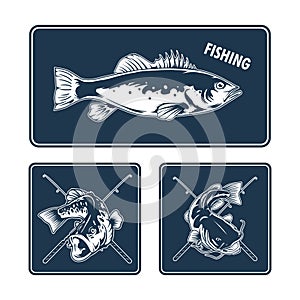 3 fishing badge design