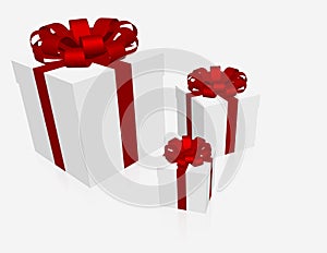 3 Gift Boxes on White