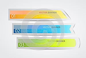 3 horizontal banners with numbers