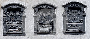 3 mailboxes from private homes in Naples, Italy.