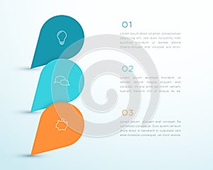 3 Marker Shapes Overlapping Infographic Template