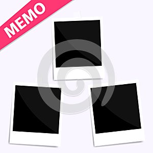 3 memo polaroid photo on wall
