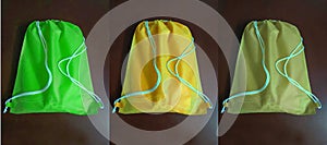 3 Multi Color Non woven Bag Drawstring Kids Shoulder School Bag Eco friendly Customized LOGO Boy & Girls Backpack Tote Bags for Sc