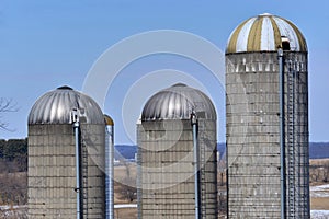 3 old silos in southern wisconsin