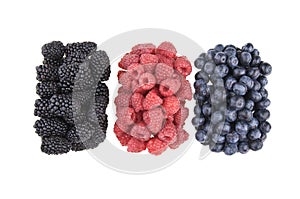 3 piles of berries