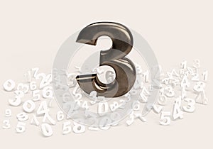 3 place number or medal competition background with small numbers