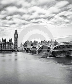 3 points of interest of London. Big Ben, Westminster Bridge and Westminster bridge