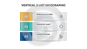 3 points of steps infographic element template vector