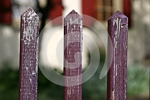 The 3 posts from this fence are tarnished.