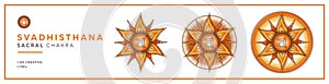 3 Sacral chakra symbols on transparent background