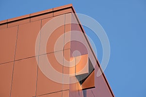 3-side sun blocker on modern copper-clad  building