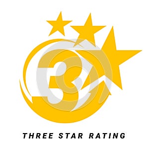 3 star rating. three star Symbol or emblem. vector