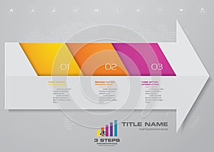 3 steps of arrow infografics template. for your presentation.