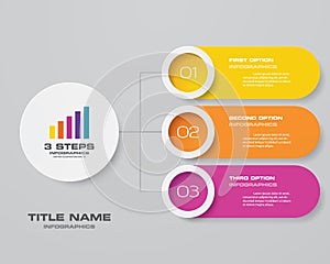 3 steps infographics chart design element. For data presentation.