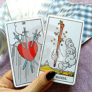 3 of Swords Tarot Card Heartbreak Tears Pain Deep Sadness