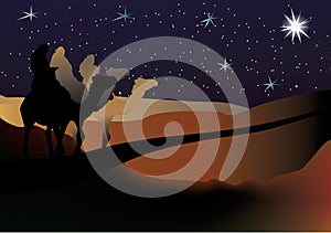 3 Wise men nativity scene vector