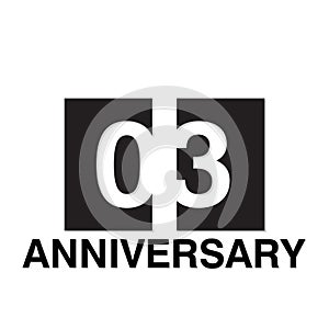 3 Year Anniversary Celebration Vector Template Design Illustration