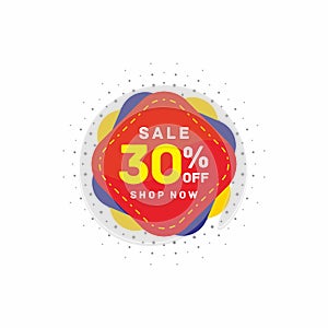 30% Big sale, Sale banner template design. Super Sale, end of season special offer banner. vector illustration.