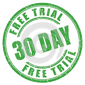 30 day free trial rubber stamp